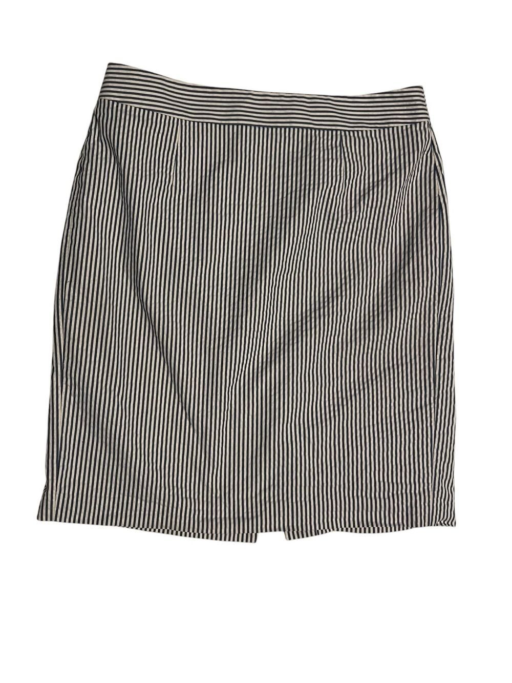 Banana Republic Blue White Seersucker Striped Cotton Pencil Skirt Size 12